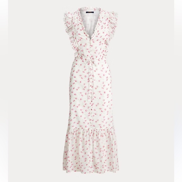 NWT- Polo Ralph Lauren Floral Buttoned Cotton Dress Size 4 - Picture 1 of 3